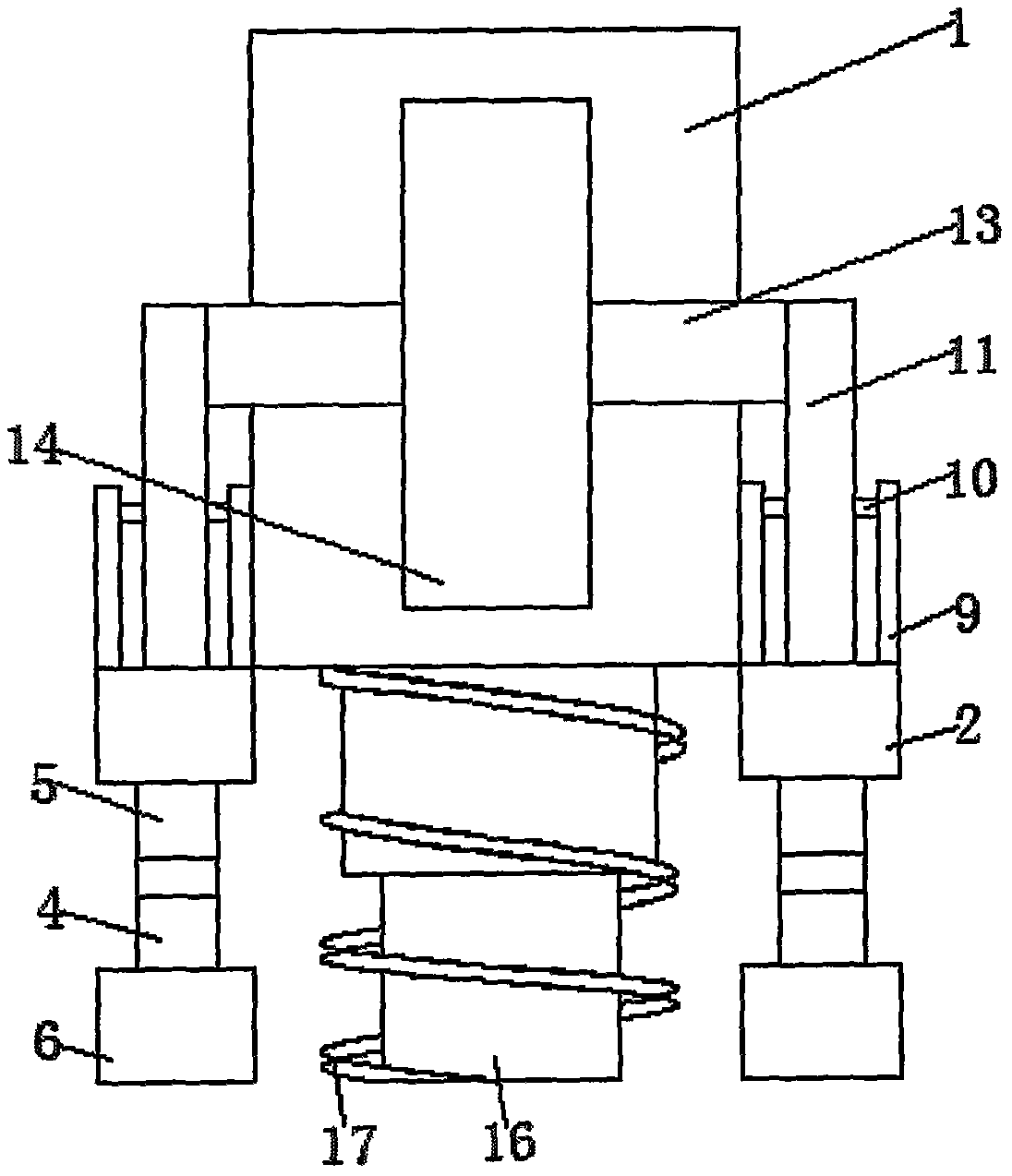 Power box provided with damping buffering effect and not prone to toppling