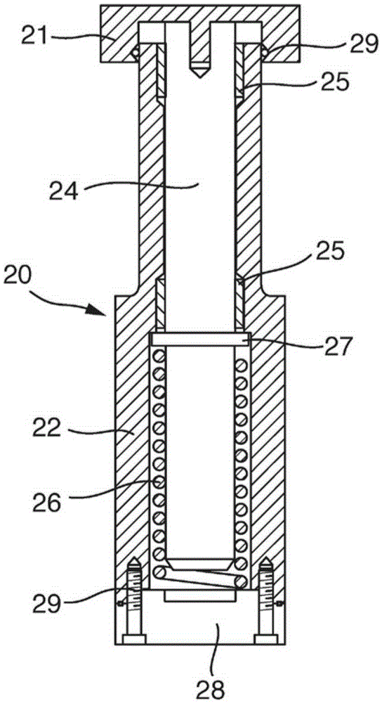 Lifting unit for lifting and lowering a container in a container treatment assembly