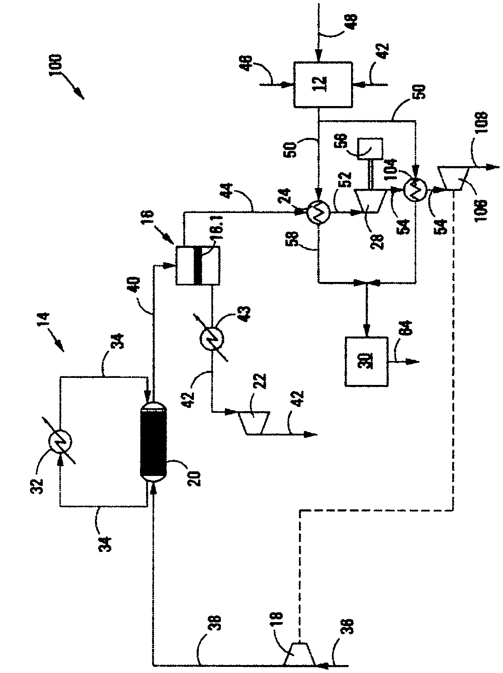 Process for co-producing synthesis gas and power