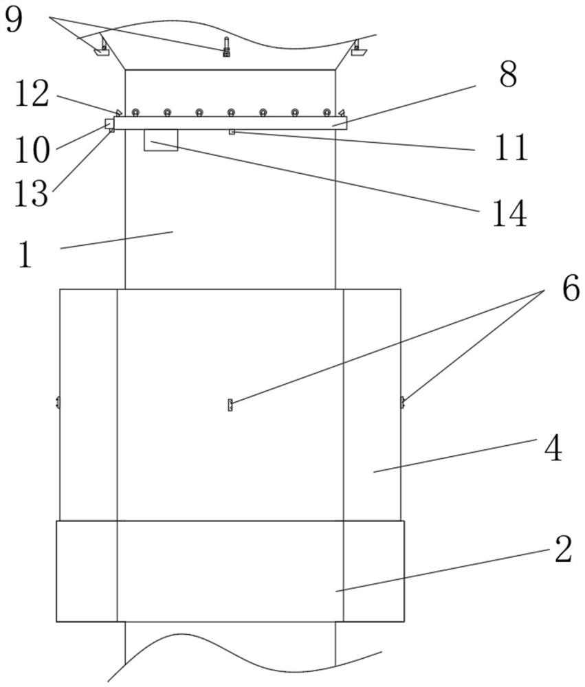 Square pier electromagnetic field anti-collision device and method based on Internet of Things associated BIM technology