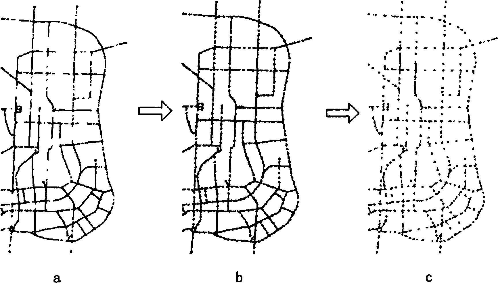 Method for automatic vectorization of road network digital raster map