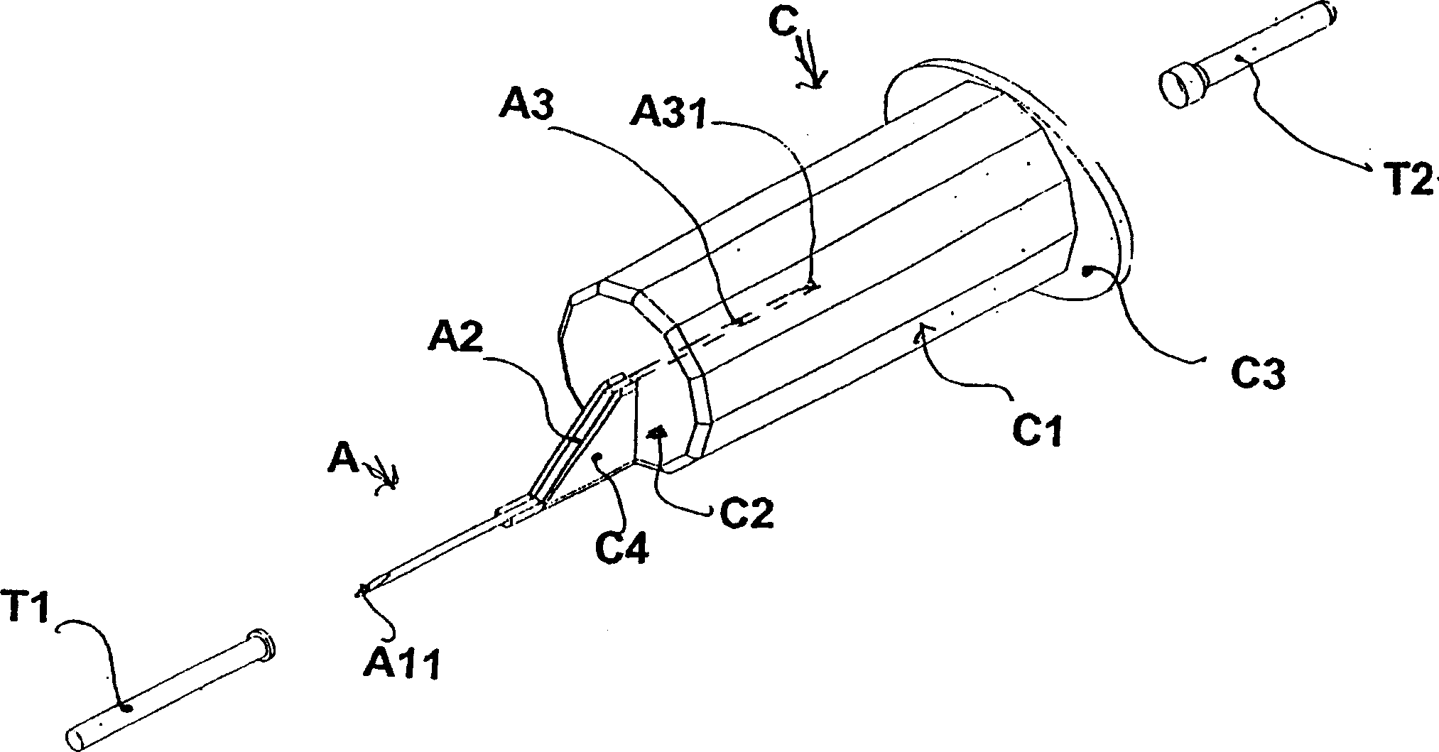 Process for the production of interchangeable vacuum test tube holders for taking blood samples and product obtained therefrom