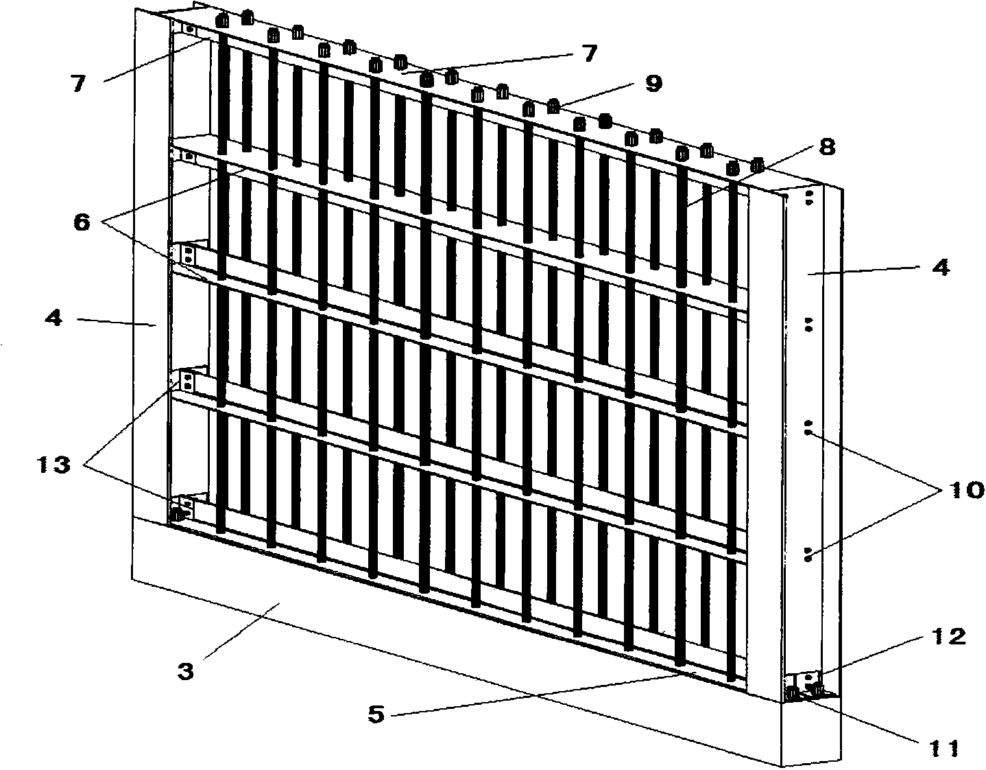Concrete explosion-proof wall with embedded steel framework