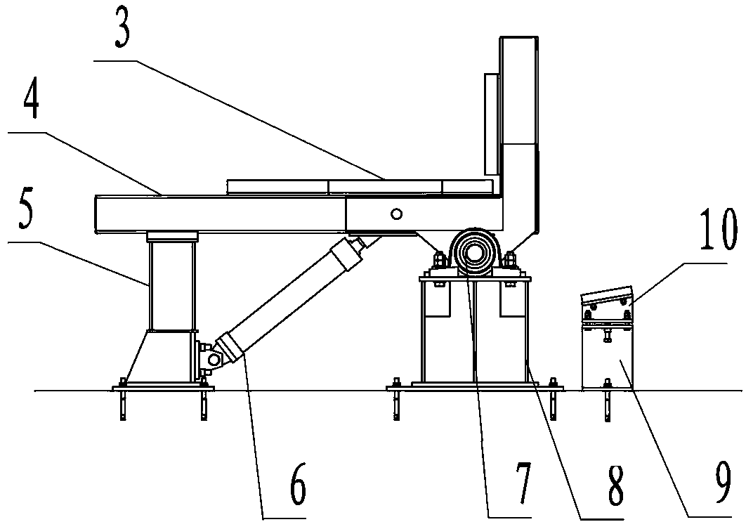 Double-arm automobile frame turnover device