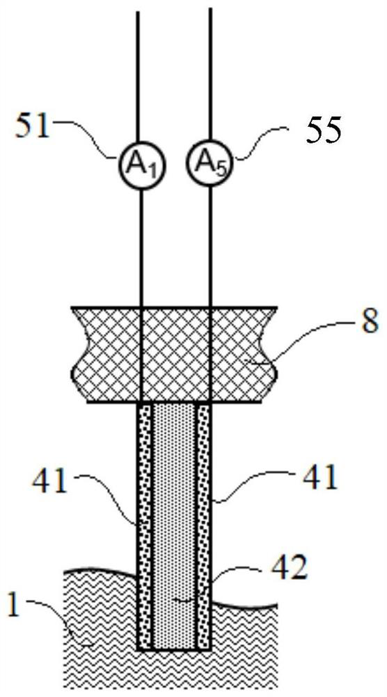 Device for measuring surface flow field of molten steel in crystallizer based on current change
