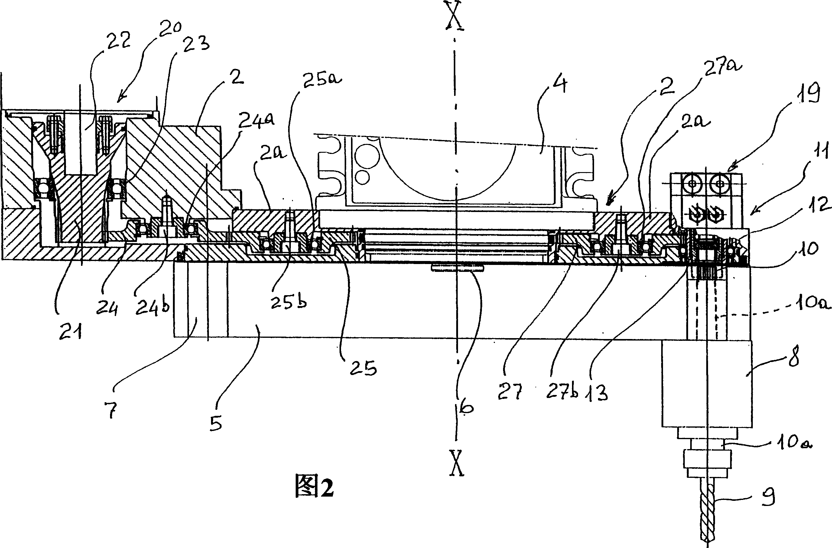 Driving system for rotary tools in a tool holder turret