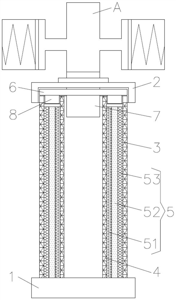 Filtering device with water hammer eliminating device