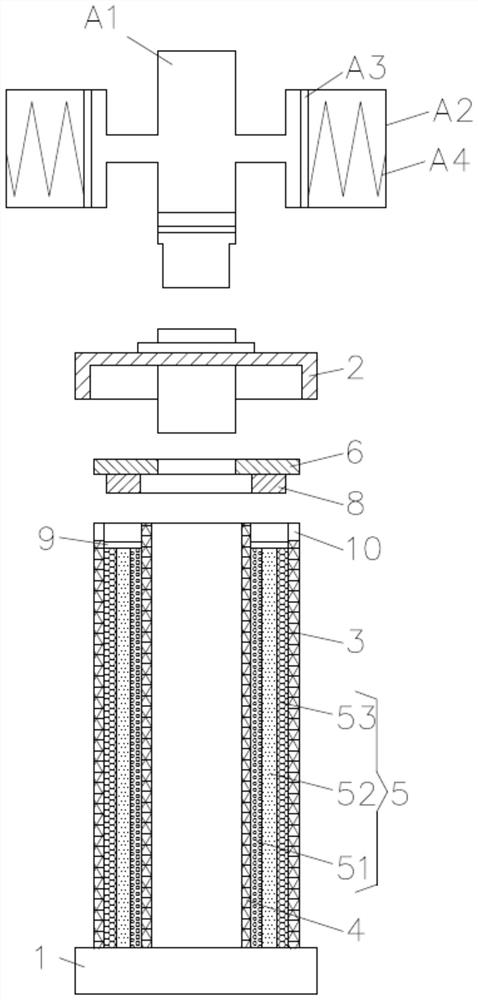 Filtering device with water hammer eliminating device
