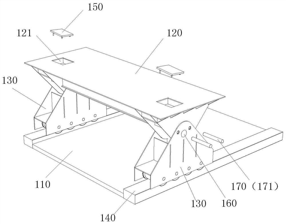 Construction device and construction method of self-adaptive post-tensioning prefabricated box girder