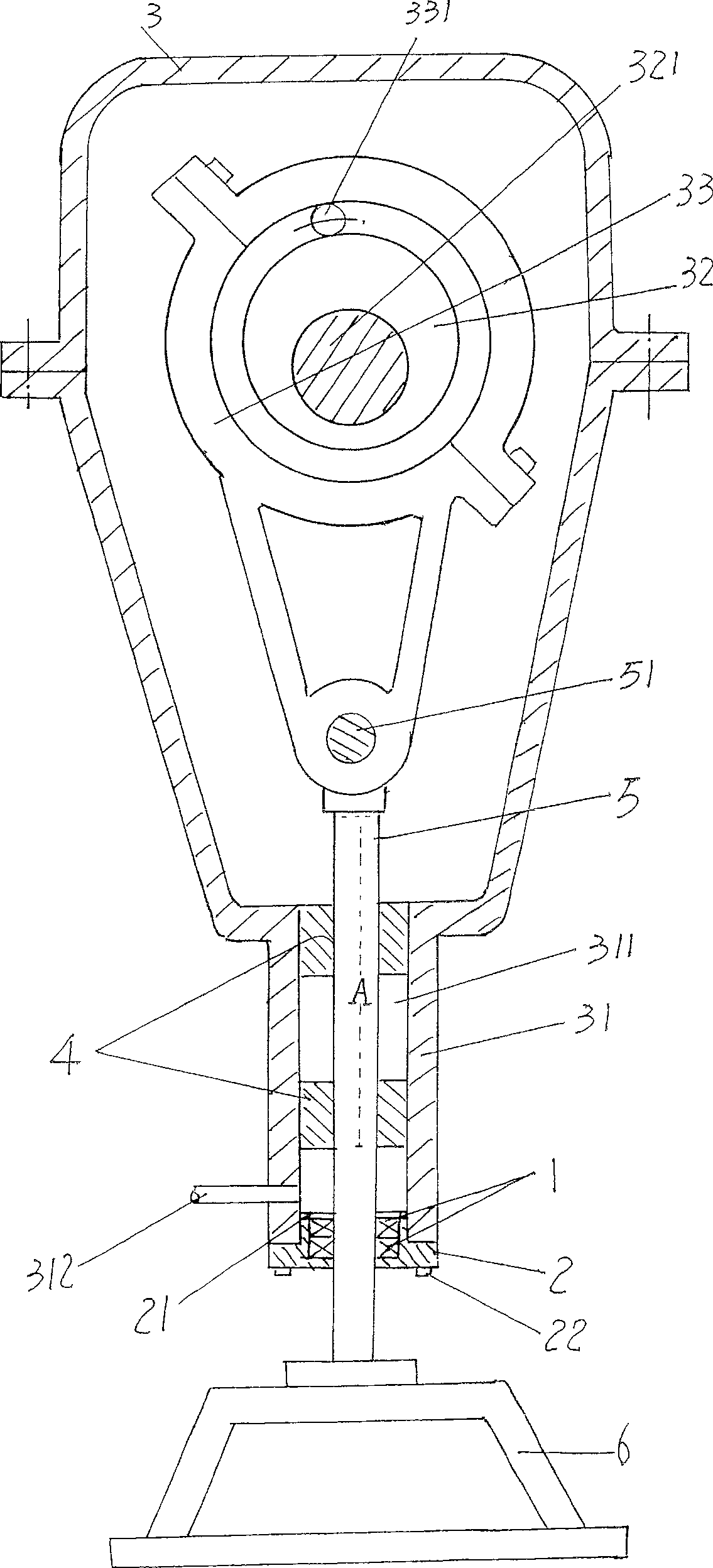 Guide pillar sealing mechanism for needle machine