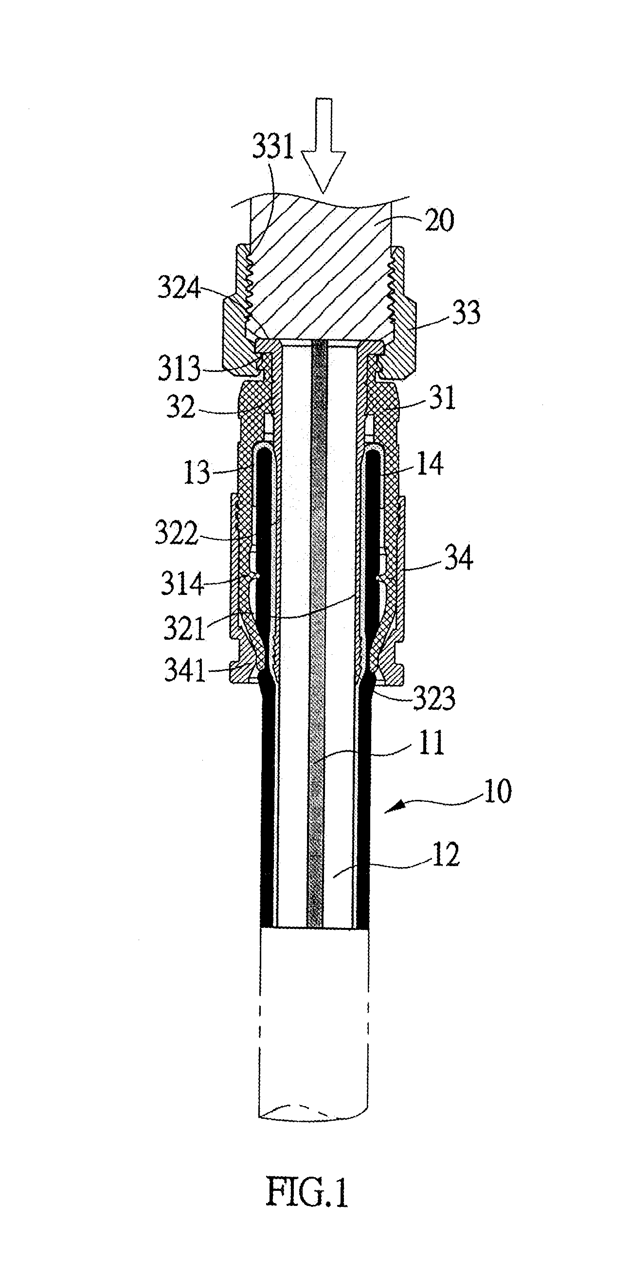 Crimping structure of cable connector