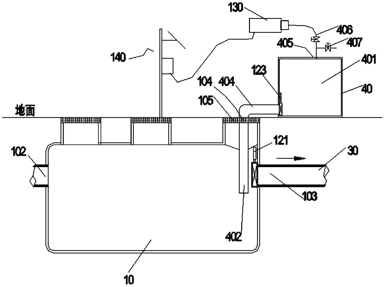 Double-area sewage regulation and storage device and method