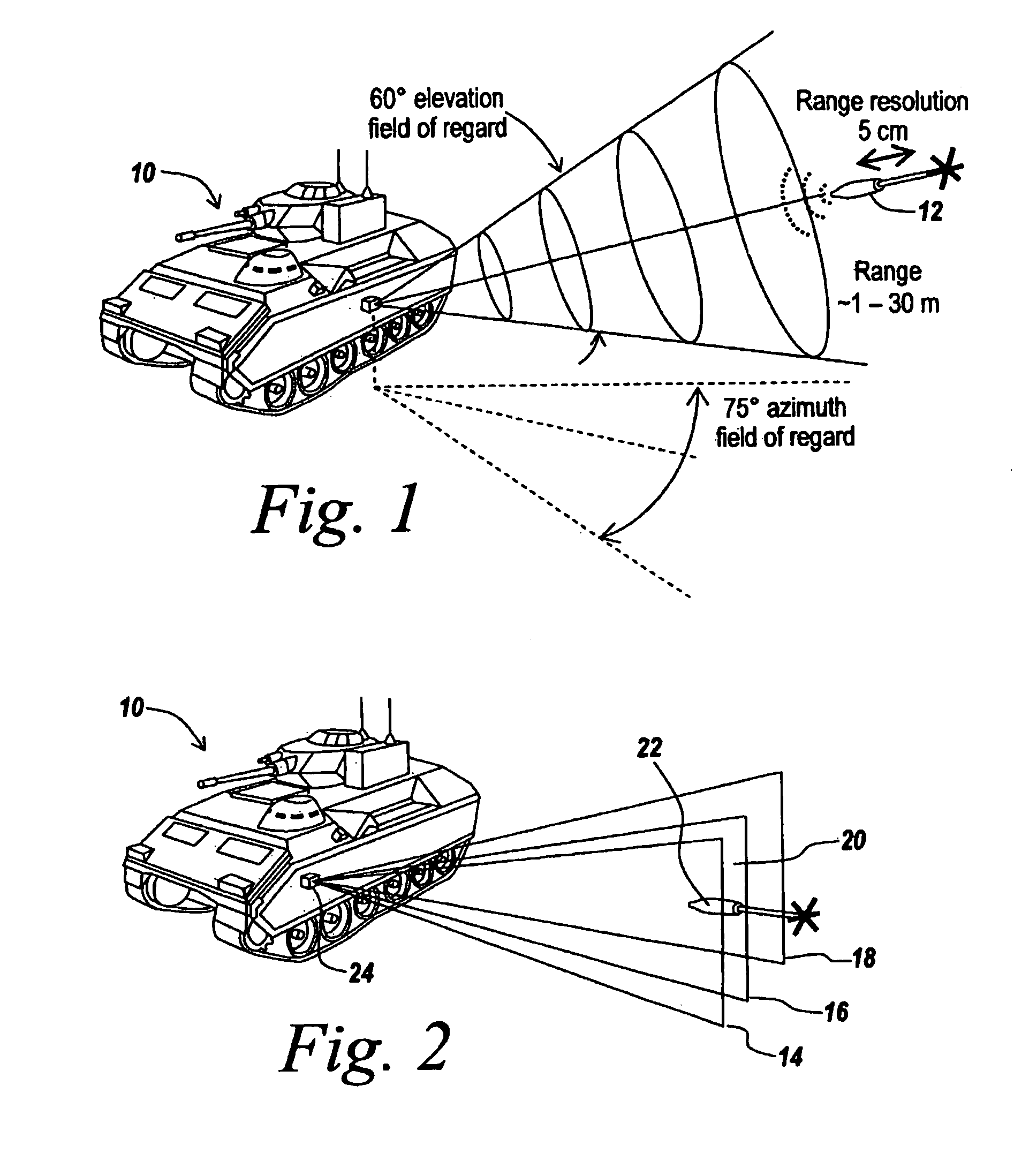 Polyspectral rangefinder for close-in target ranging and identification of incoming threats