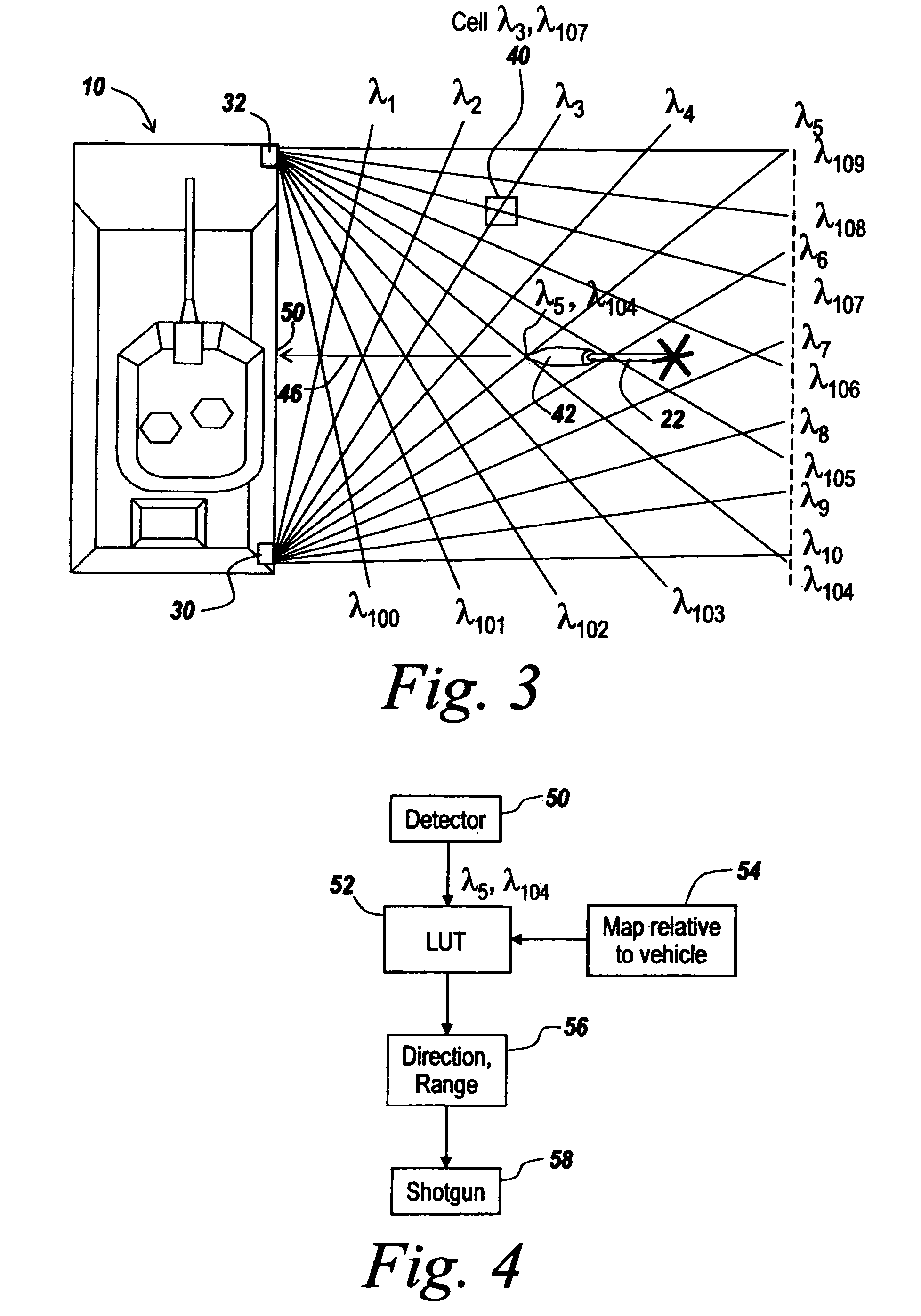 Polyspectral rangefinder for close-in target ranging and identification of incoming threats