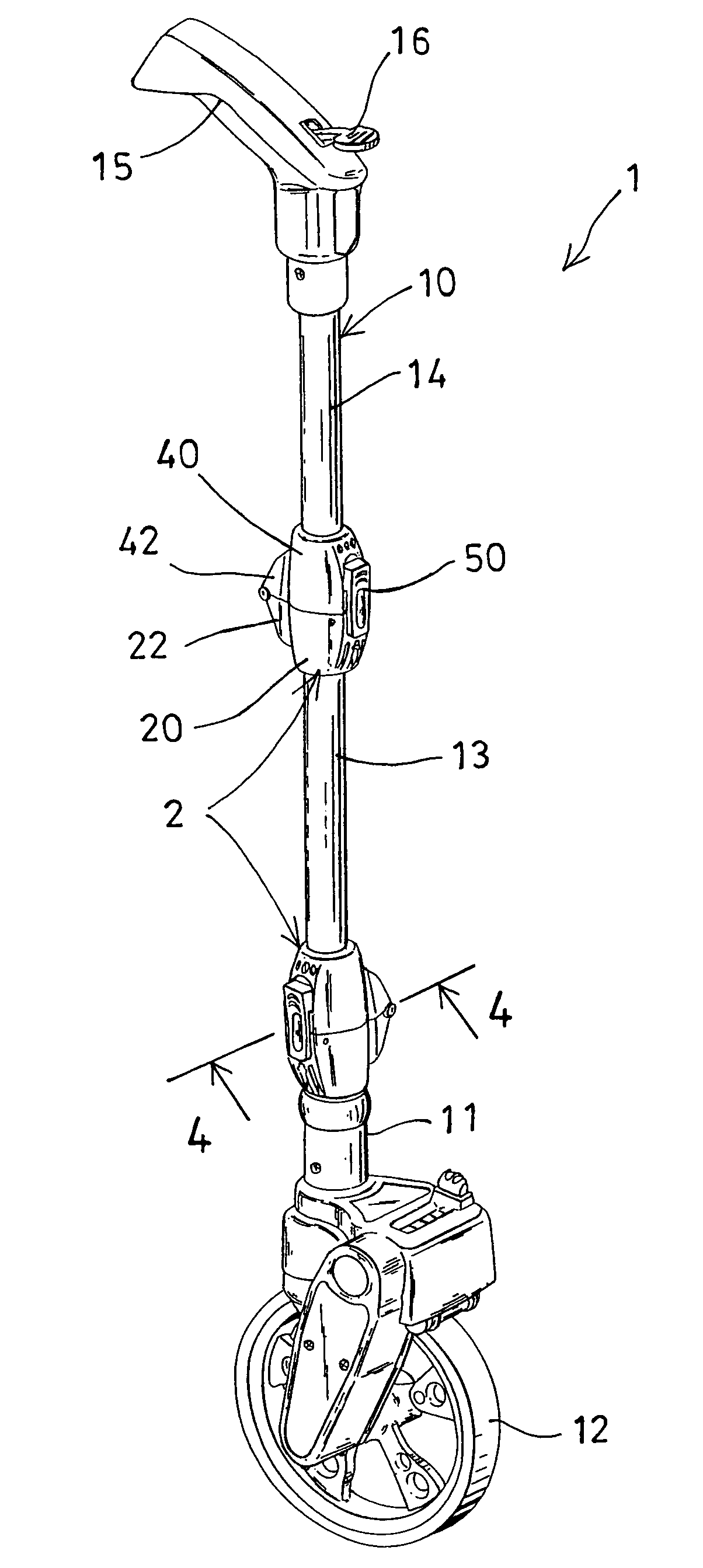 Wheeled distance measuring device