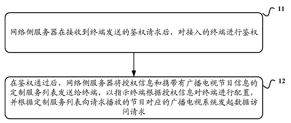 Method of accessing broadcast television system, terminal and network side server