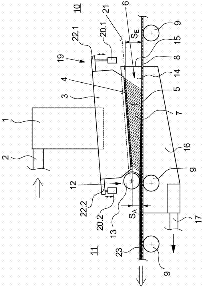 Method and device for the dry forming of a fibre web