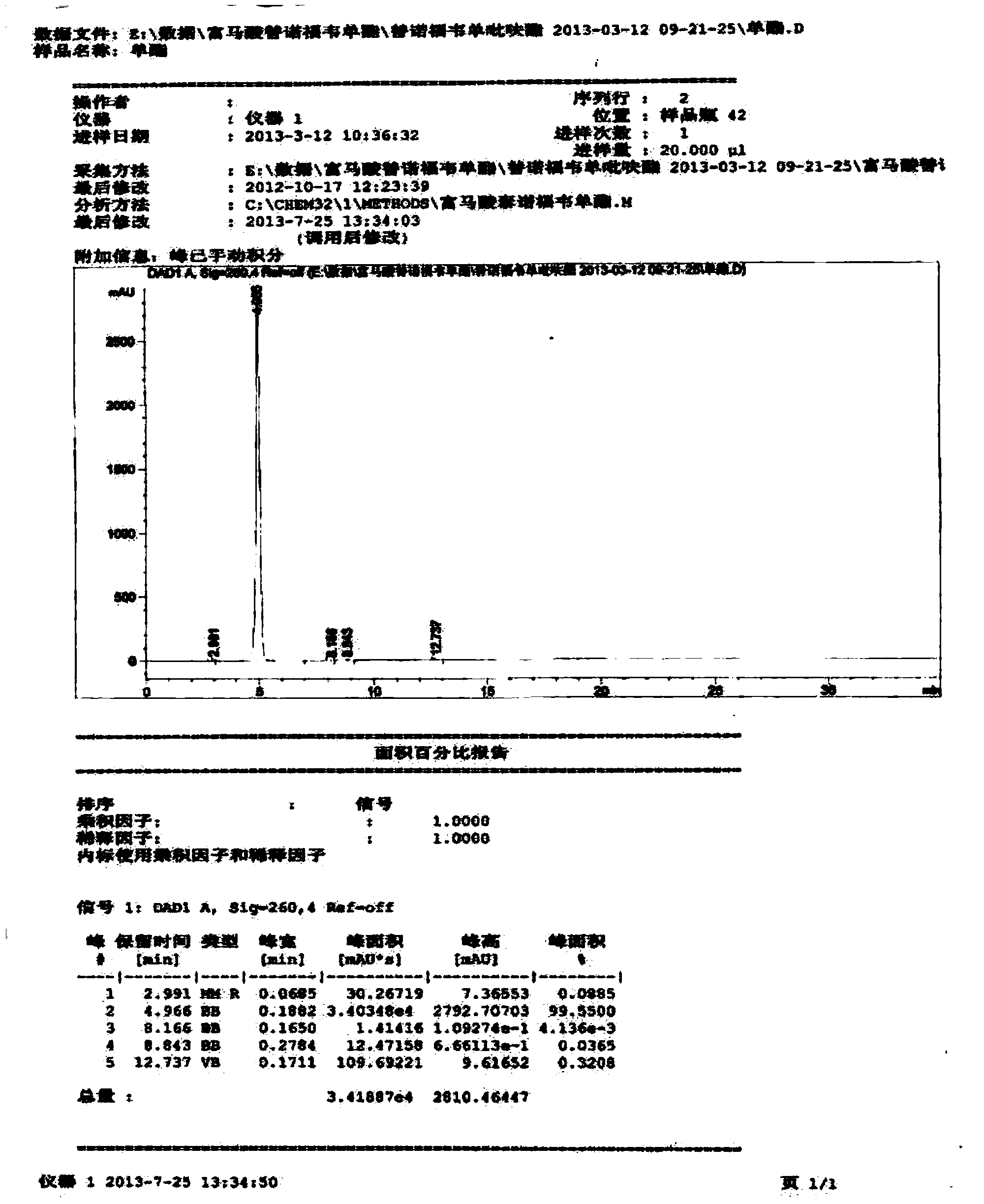 Preparation method for tenofovir monoester fumarate