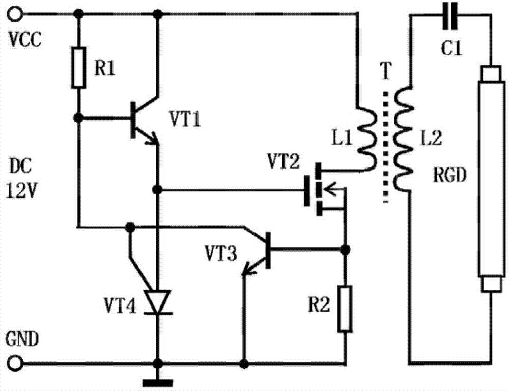 Direct-current power supply driving device for fluorescent lamp