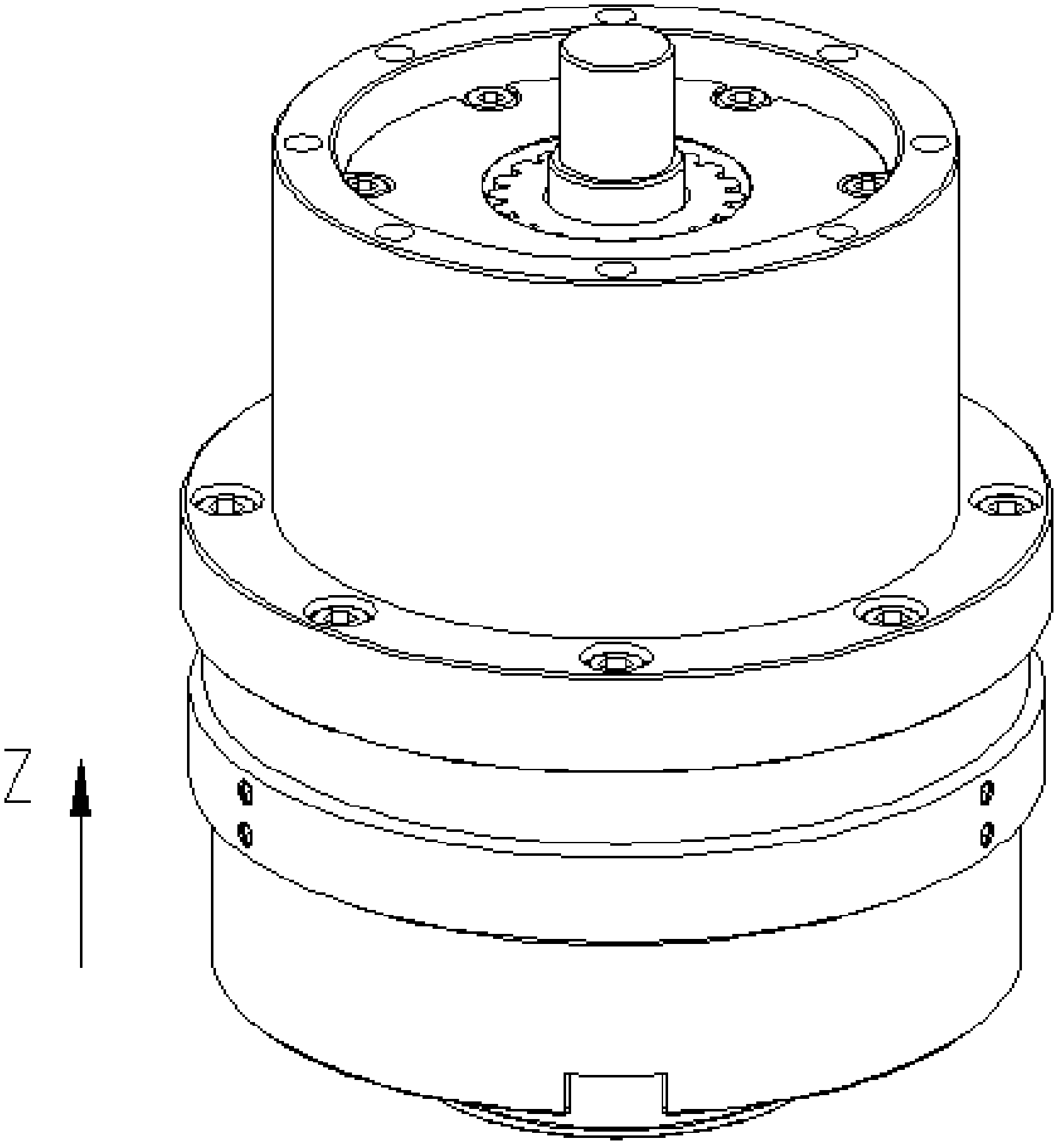 Z-axis servomotor integrated with power-off braking device