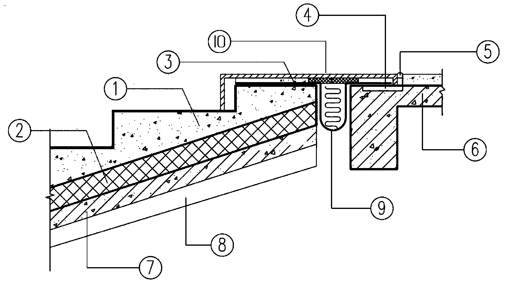 Method and structure of deformable connection between concrete trestle step and floor