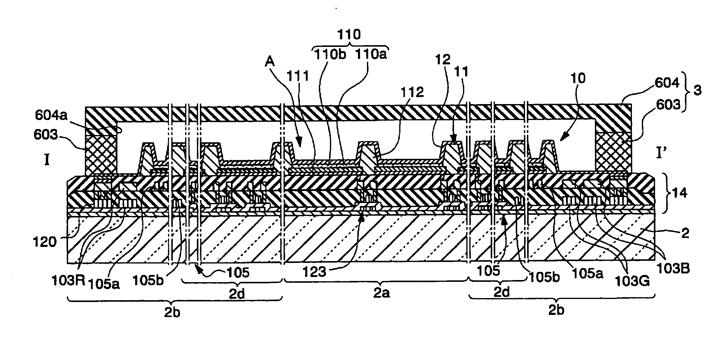 Electroluminescent display device, method for manufacturing the same, and electronic equipment