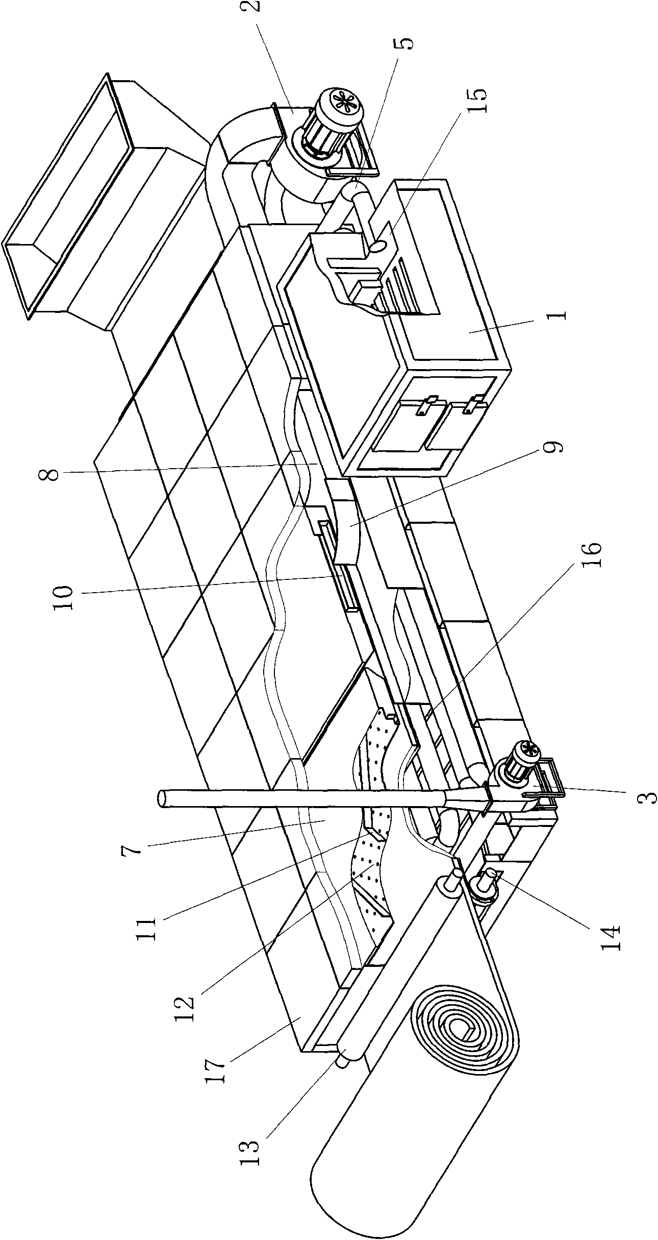 Thermal forming device for producing non-woven cotton