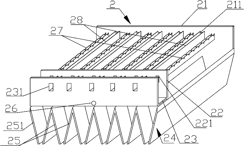 Strip-type funneling solid-liquid separator and gas lifting pulsation push flowing oxidation ditch thereof