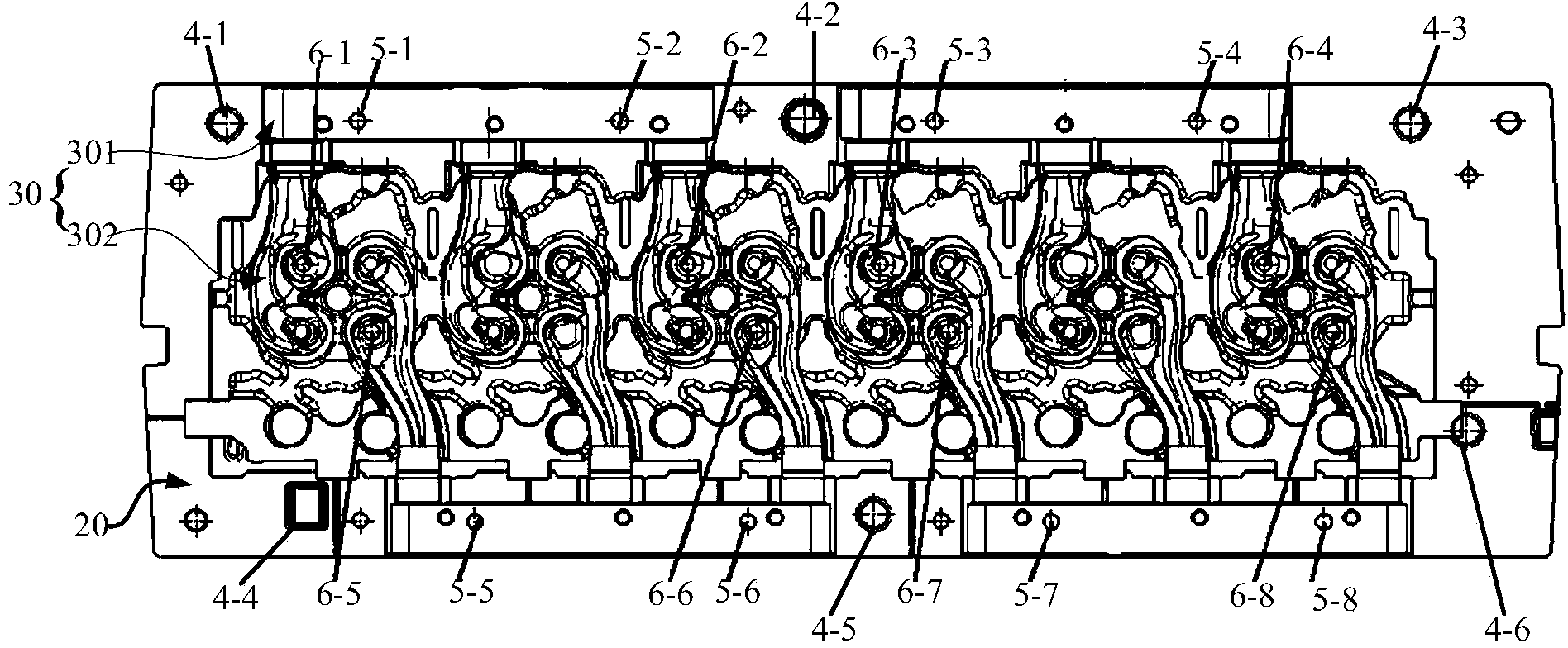 Cylinder head sand core group and assembling method