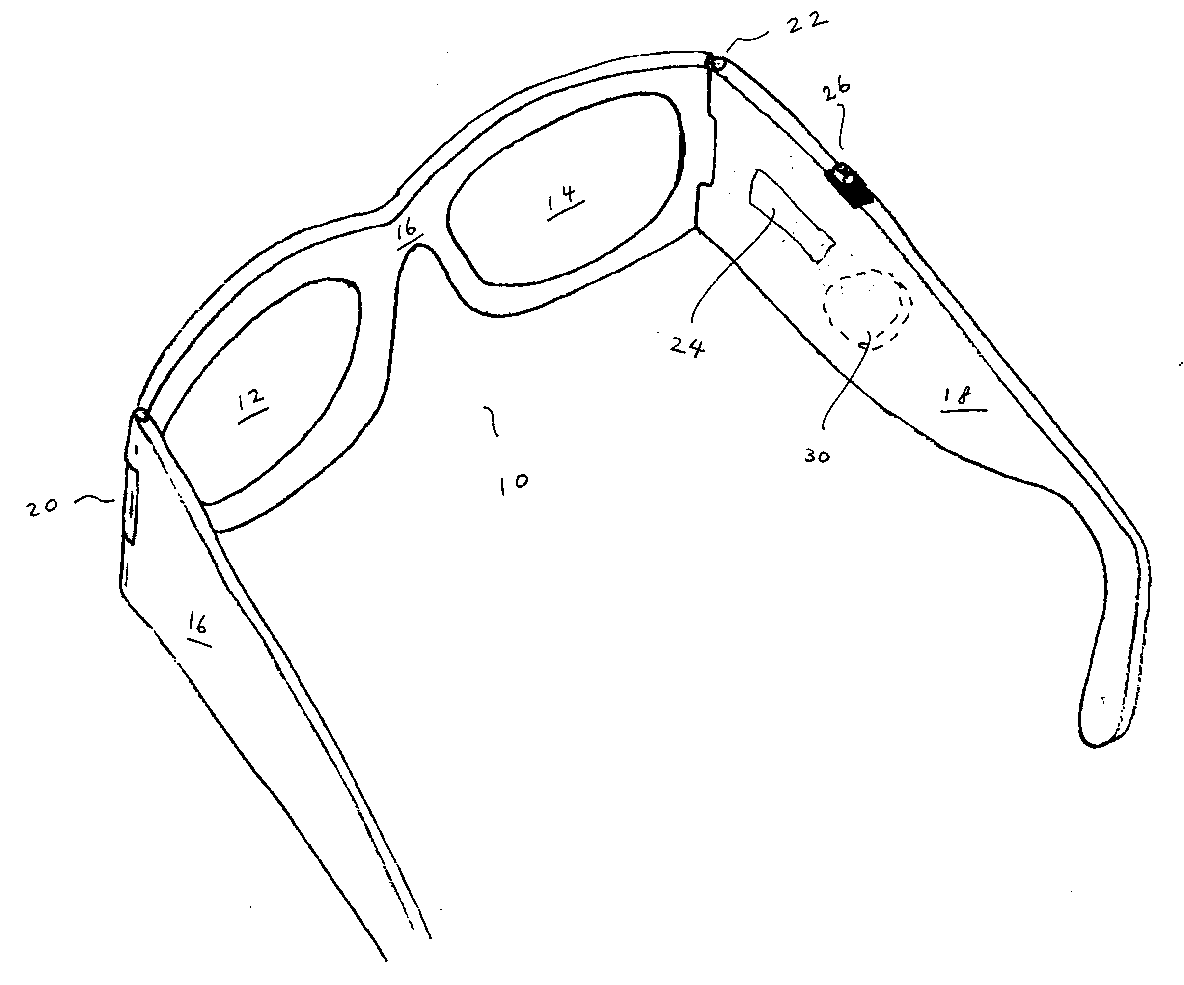 Eyeglasses with a clock or other electrical component
