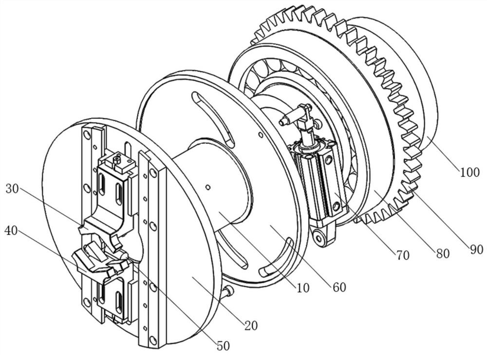 A two-jaw chuck suitable for laser cutting equipment for thin-walled pipe fittings