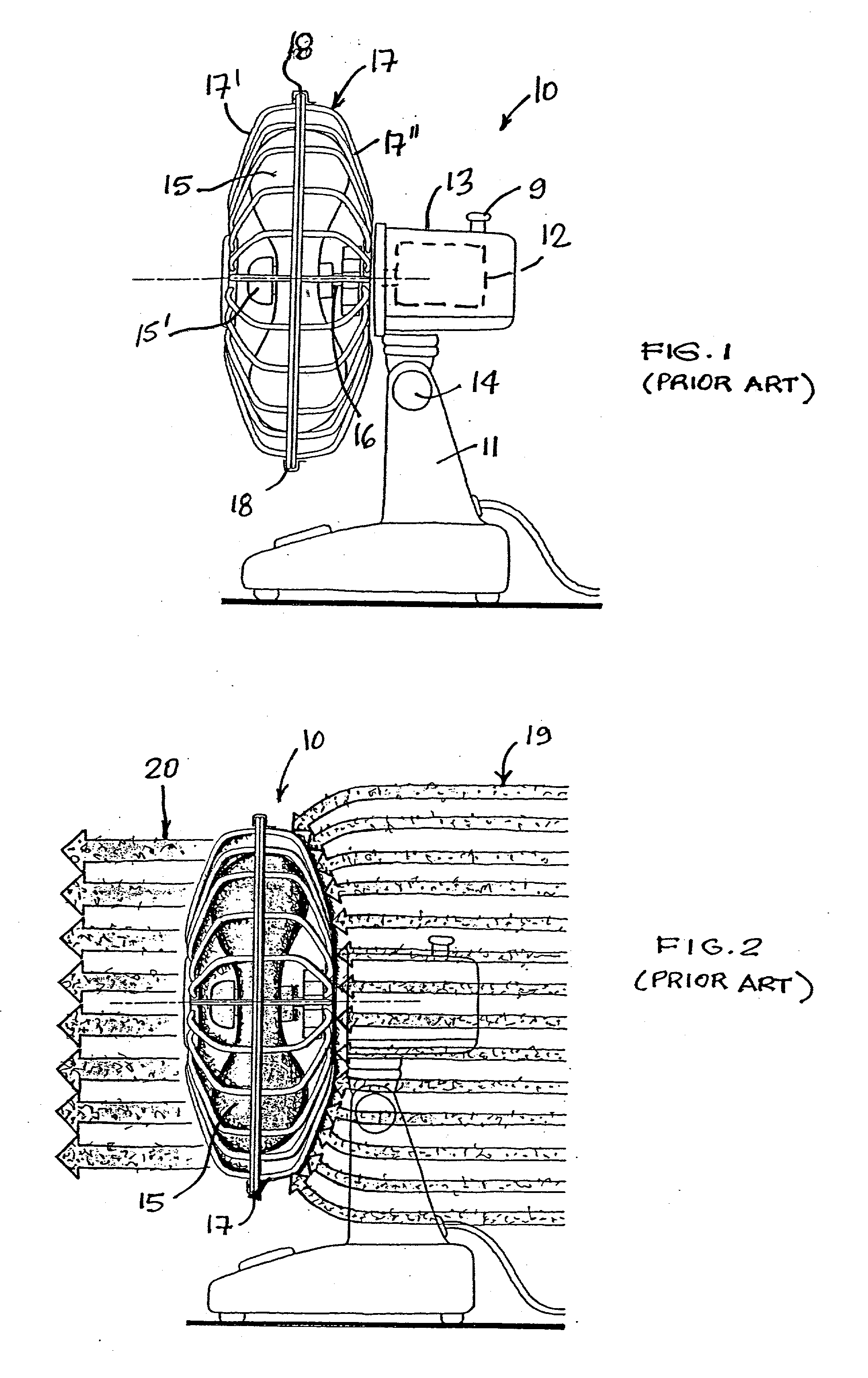 Air filter system for a free-standing air blowing fan