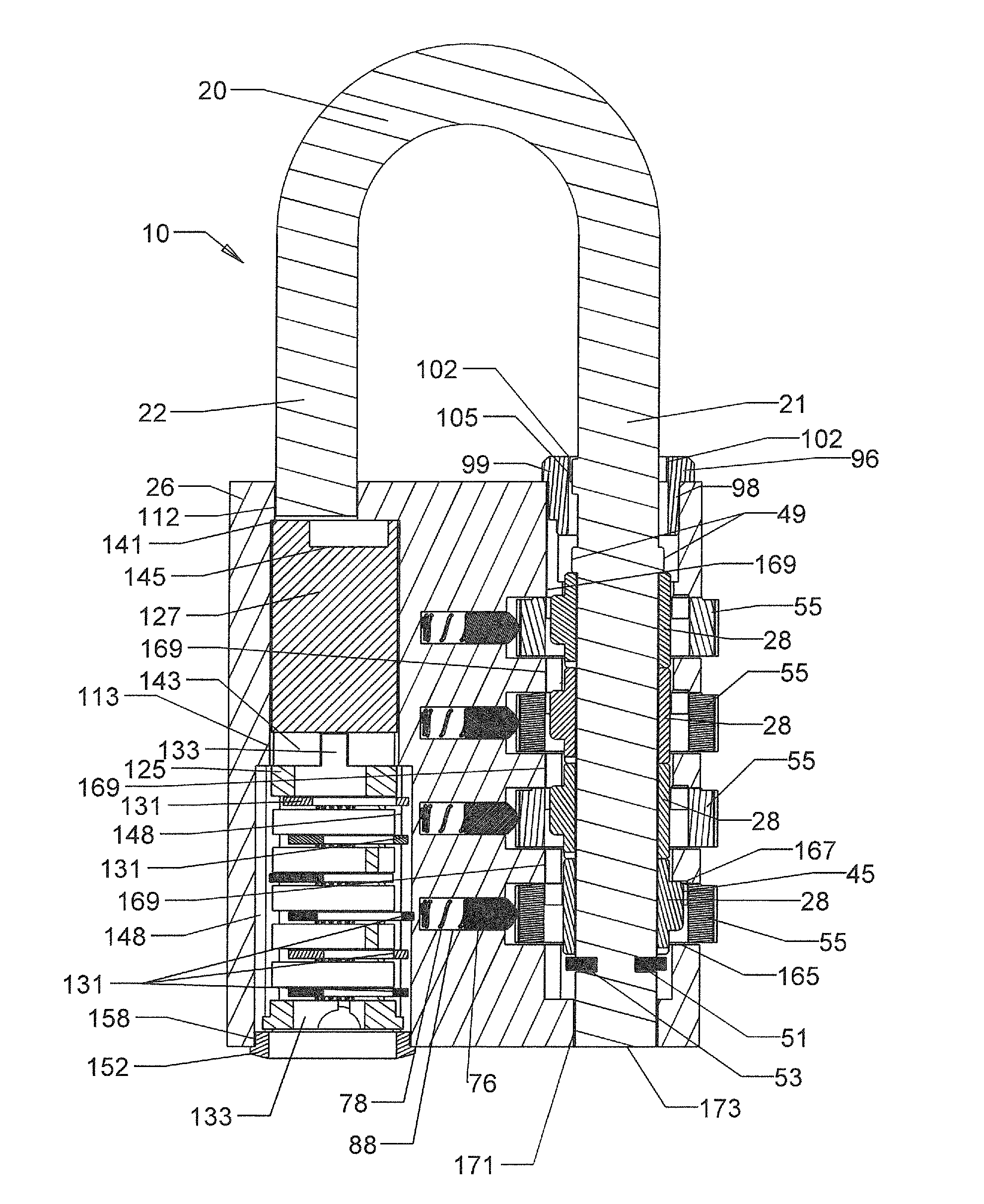Combination padlock with secondary opening mechanism