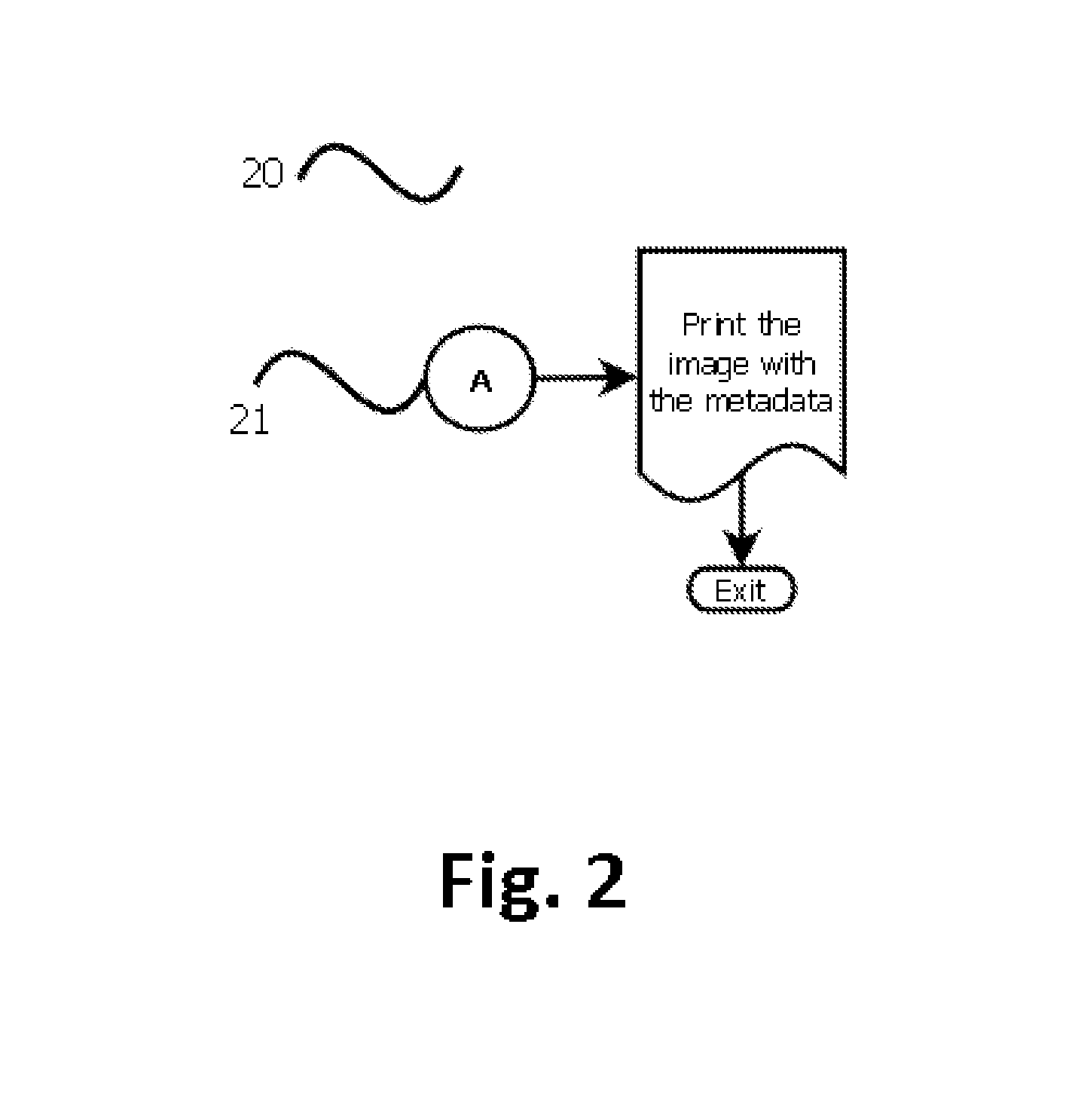 Simultaneous digital image and the image file's internal metadata printing system