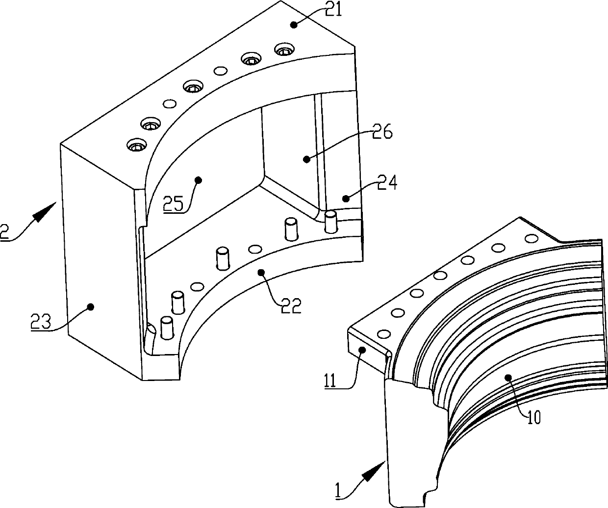 Split side mold and wheel hub mold applied thereby