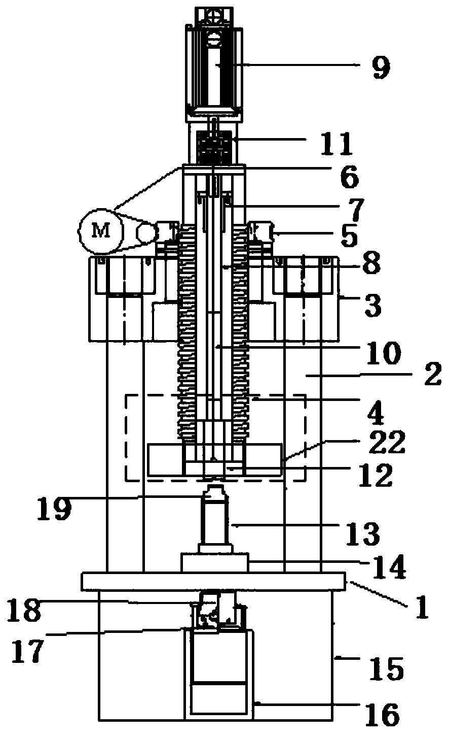 An integrated test platform and method for test piece stamping forming and mechanical parameter testing