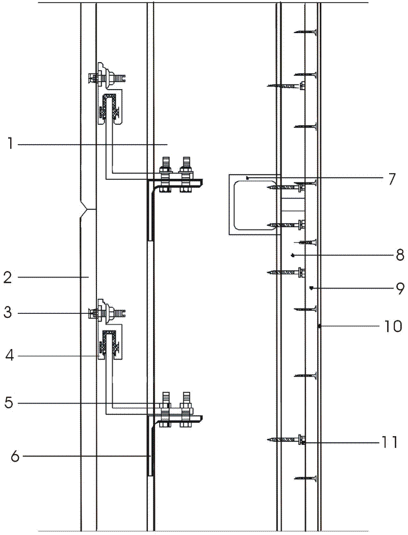 Large-area bolted tile dry-hanging construction method