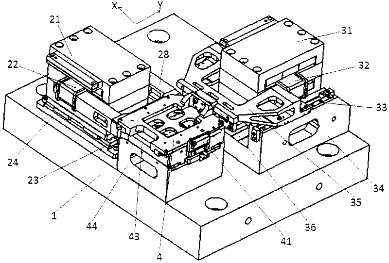 Linear platform of double-shaft floating stator