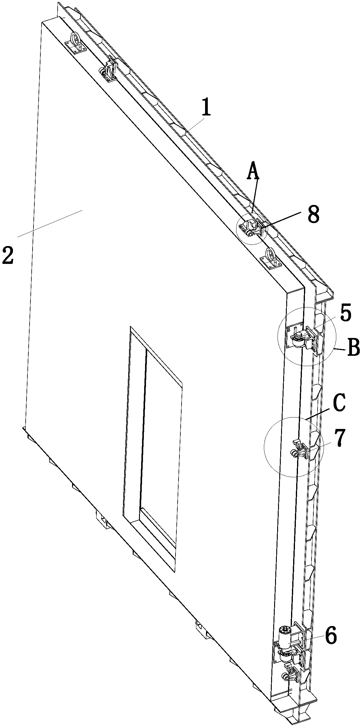 Lifting horizontal-moving-type air-tight door