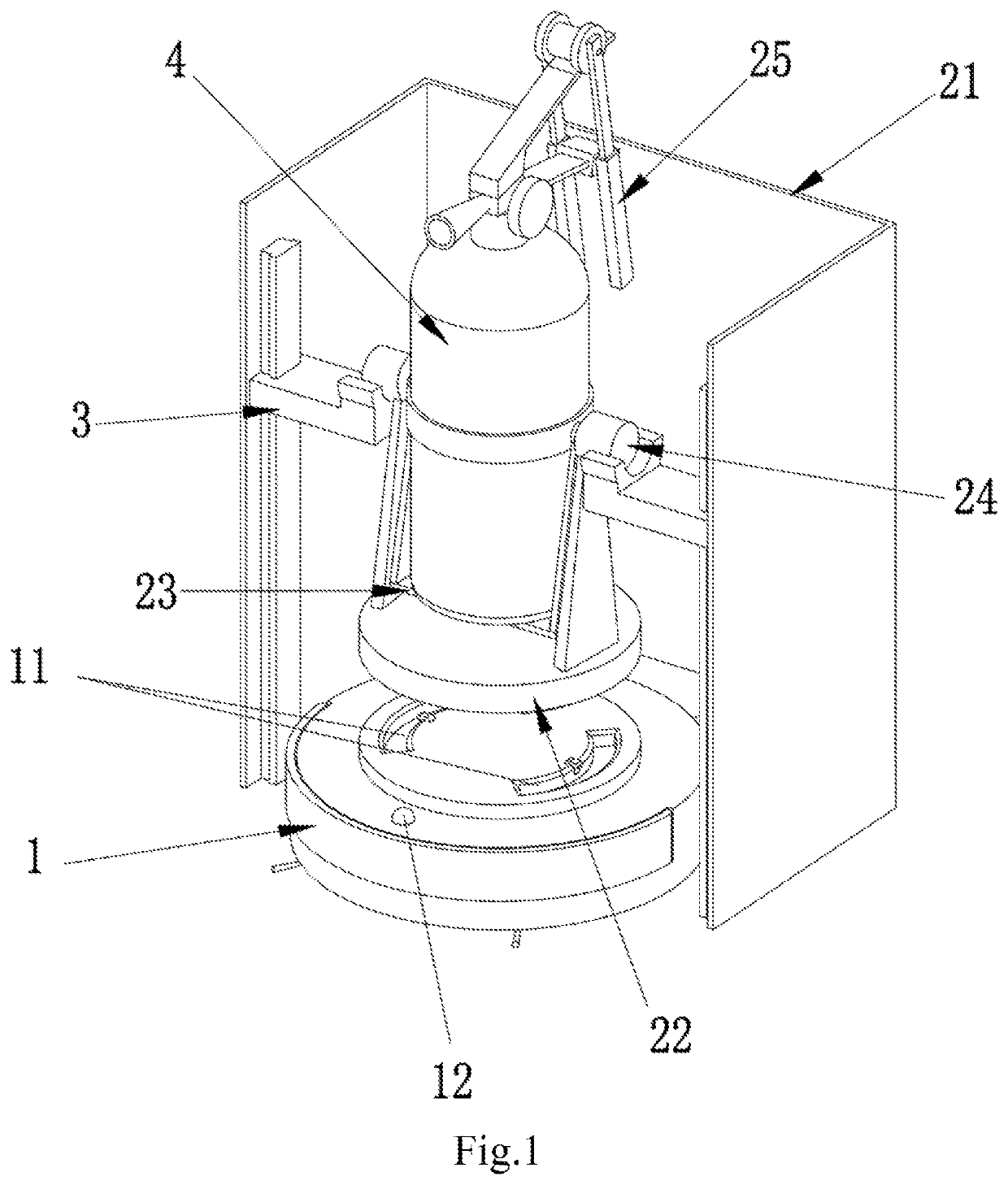 Sweeping and fire extinguishing device