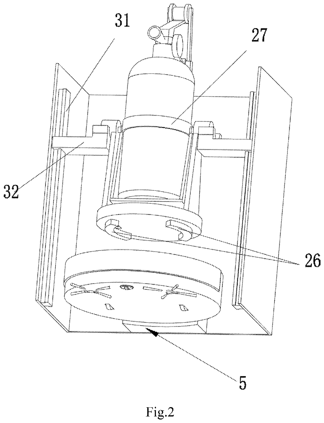 Sweeping and fire extinguishing device