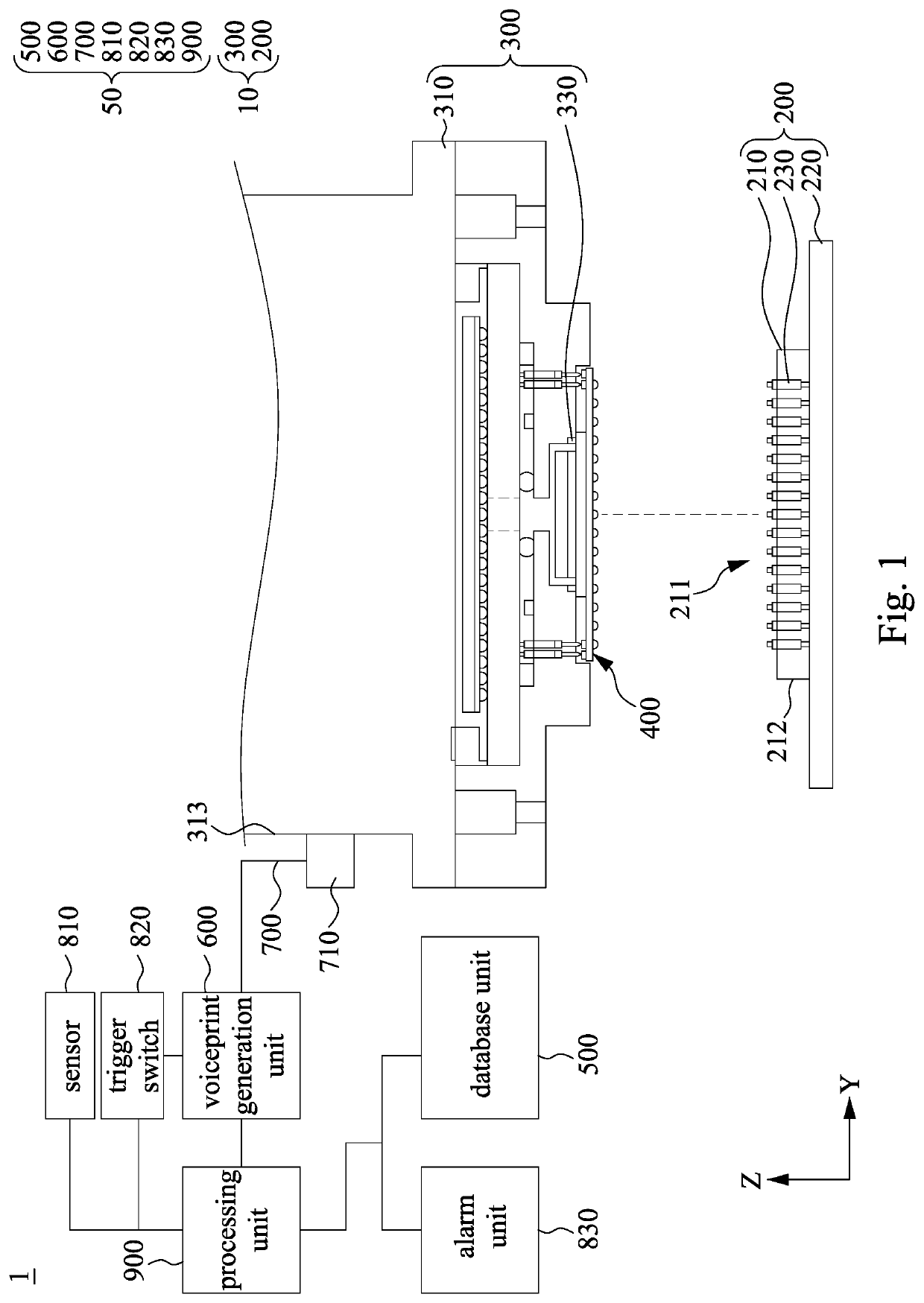 Testing system, crack noise monitoring device and method for monitoring crack noise