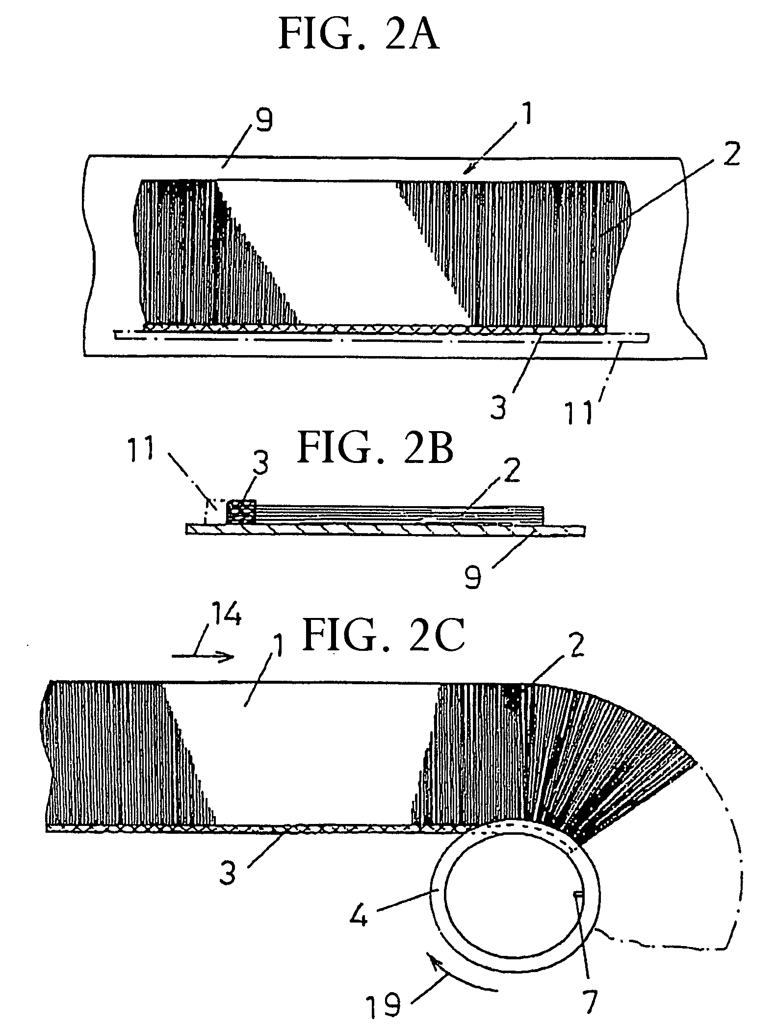 Linear or disk brush material, cylindrical brush, and method of manufacturing the linear or disk brush material