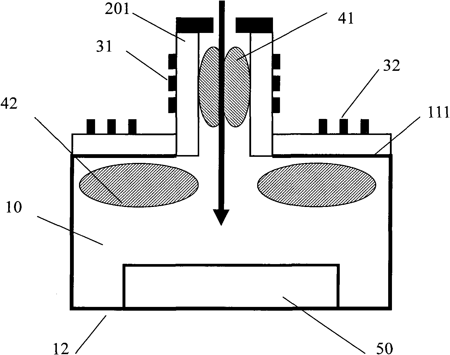 Plasma treatment device with diffused dissociation