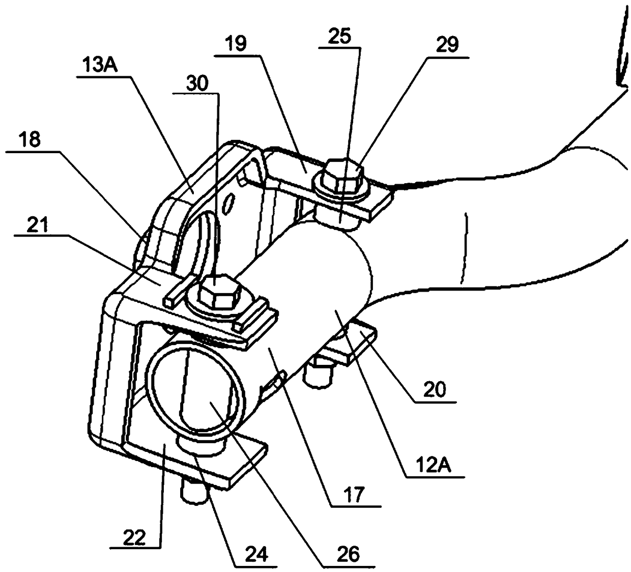 A torsion beam hub bracket assembly