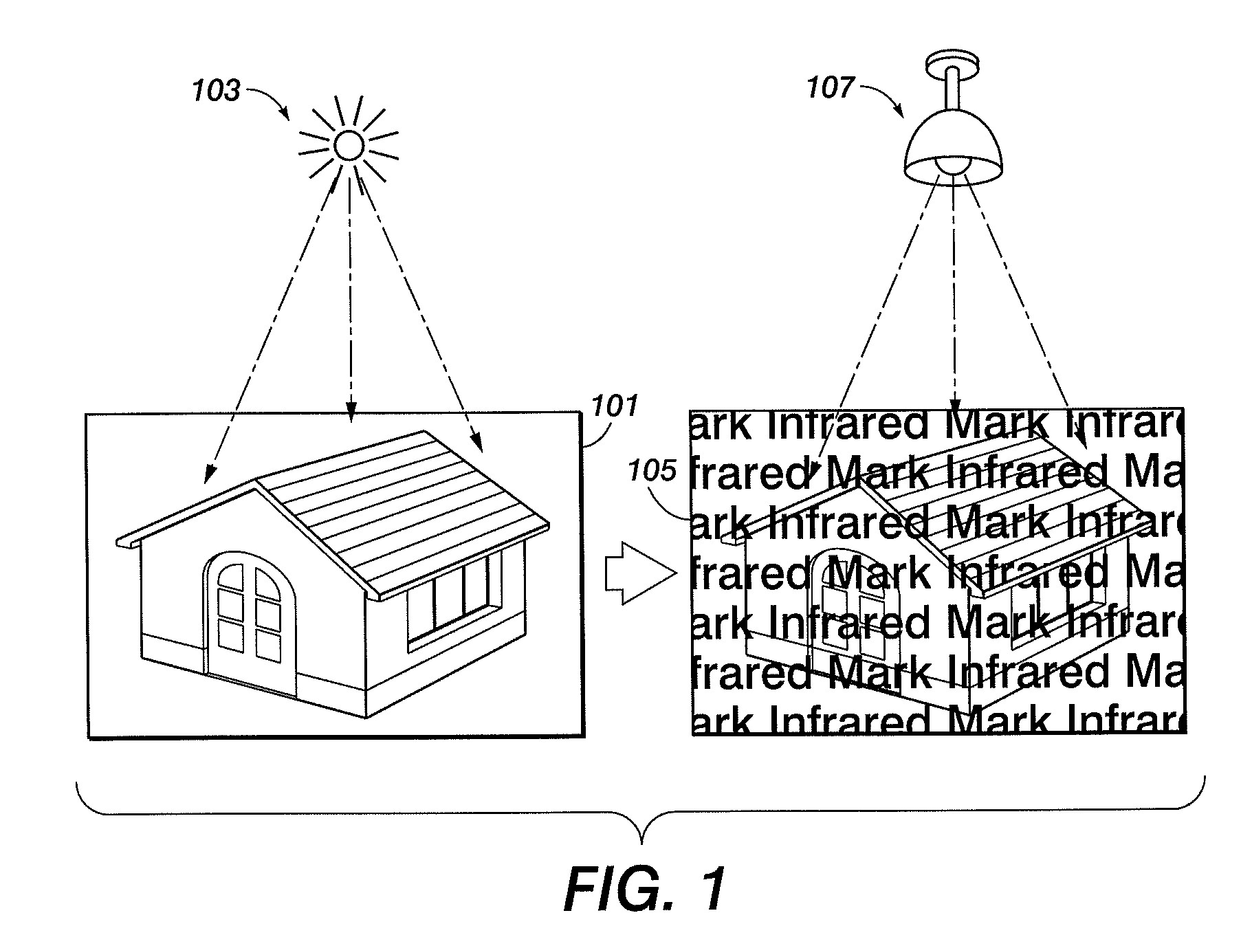 Infrared watermarking of photographic images by matched differential black strategies