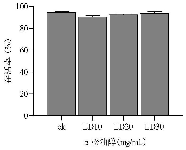 Termite control medicine containing alpha-terpilenol and application thereof