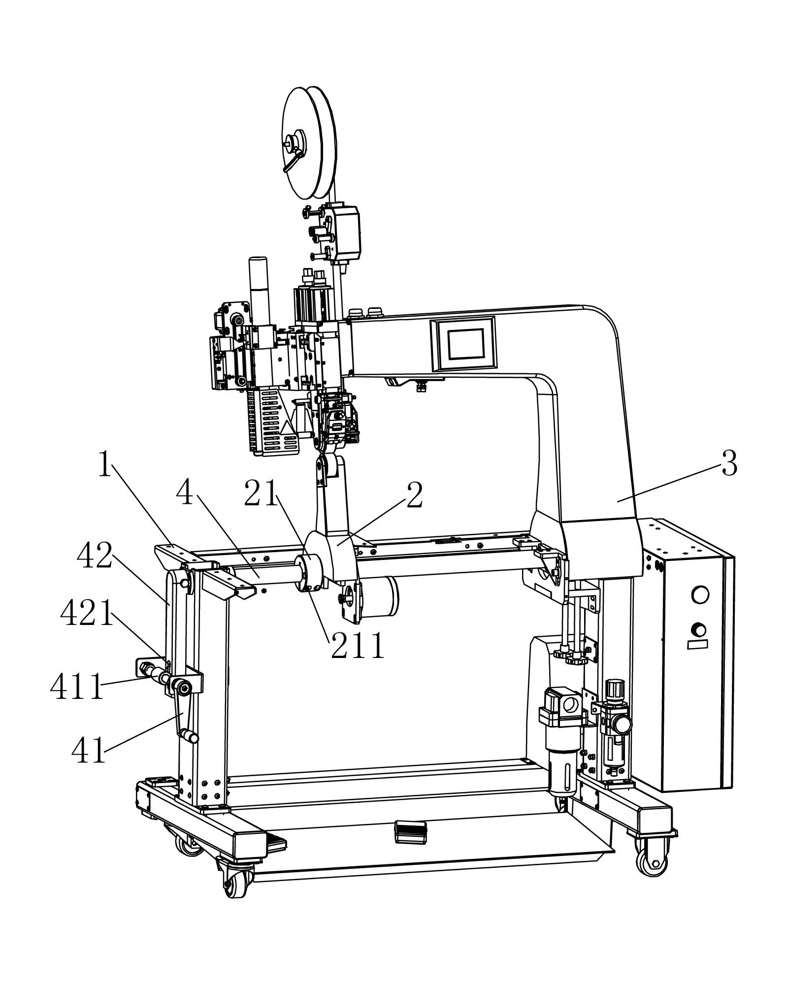 Rotating structure of bevel gauge and lower prop of hot air seam sealing machine