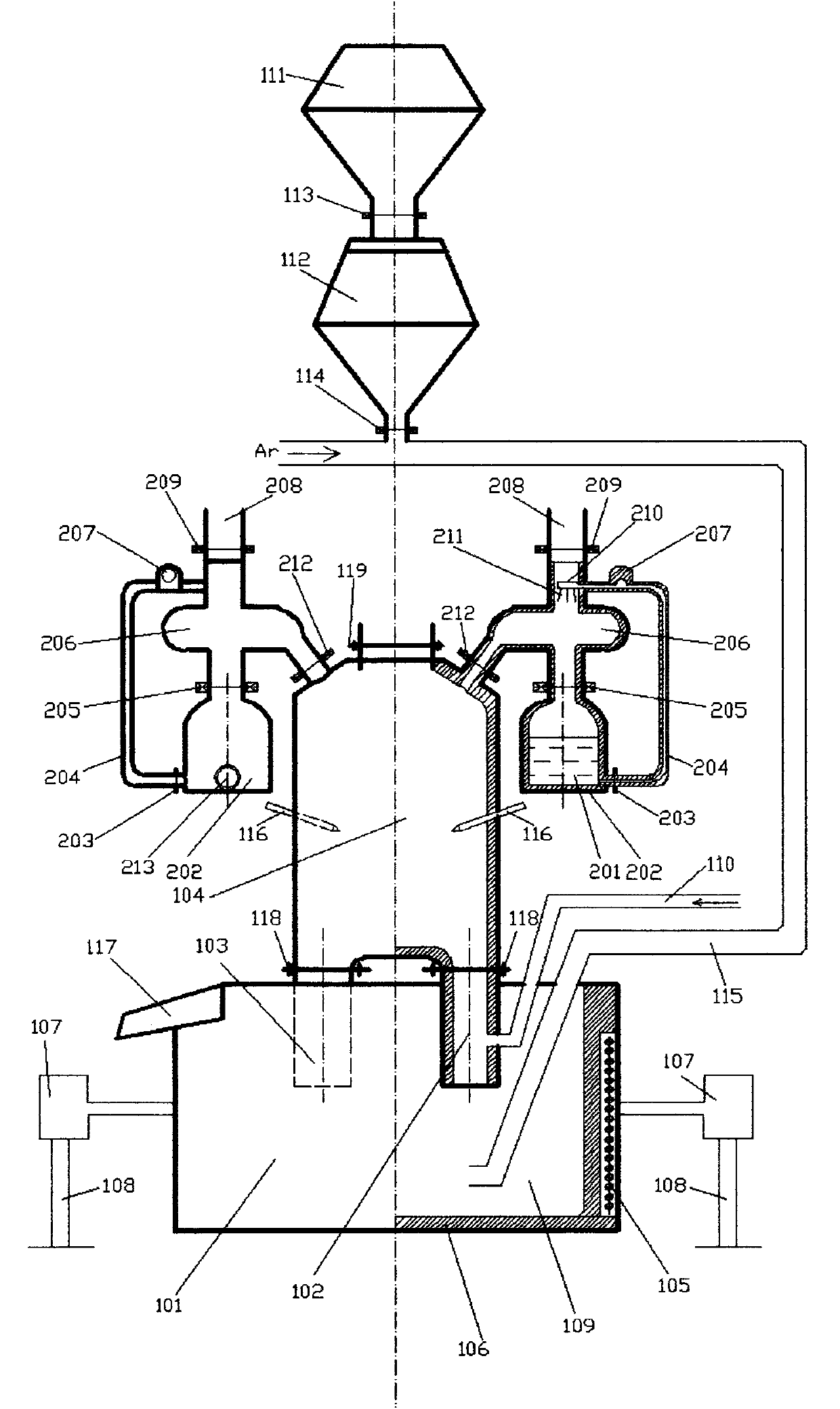 Double-dip pipe ferrosilicon bath vacuum circular flow magnesium-smelting device and method thereof