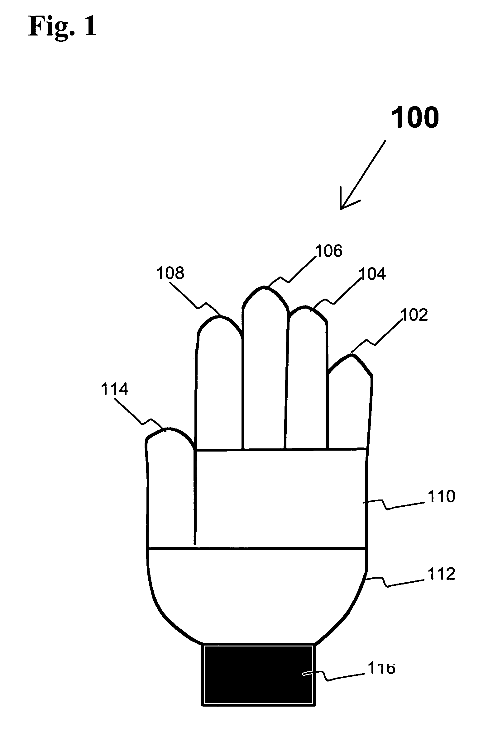 Knitted glove with controlled stitch stretch capability and enhanced cuff